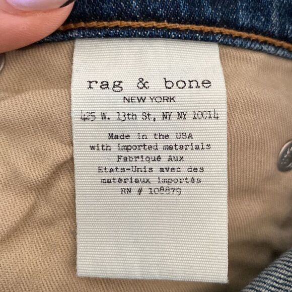 Rag & Bone Blue Medium Chamberlain Wash Relaxed Fit Jeans - Picture 7 of 9